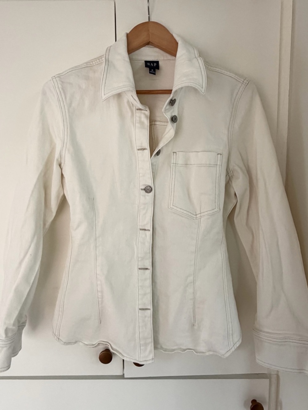 GAP Winter White Cinched Denim Shirt
